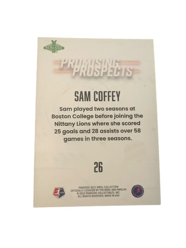 Sam Coffey 2022 Parkside NWSL Promising Prospect Orange Insert