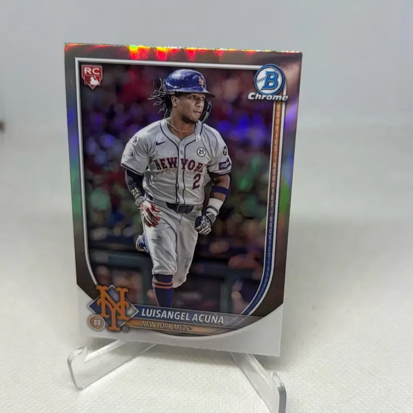 2025 Bowman Chrome Rookie Refractor Red Redemption #83 RC Luisangel Acuna New York Mets