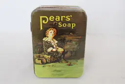 Pears Soap Tin Reproduction Bubbles Lillie Langtry quote Hinged Lid Box vintage
