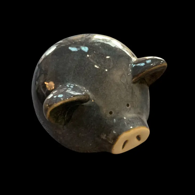 Blue Ceramic Pig Shelf Sitter 4”x 5”