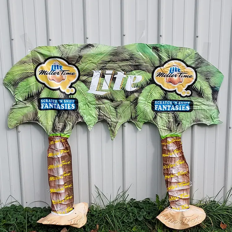 Miller Lite Beer Vintage Vinyl Inflatable~Double Palm Tree~Alvimar~New~Sealed