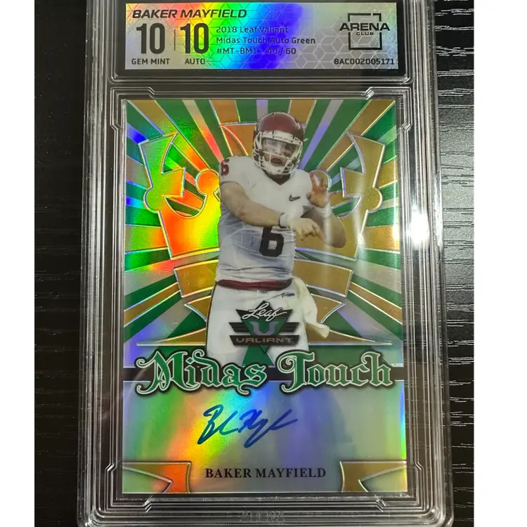 2018 Leaf Valiant Baker Mayfield Auto /60 Arena Club 10