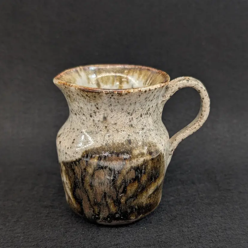 Vintage Studio Pottery Miniature Pitcher Creamer Vase Ceramic Handle Signed 3"