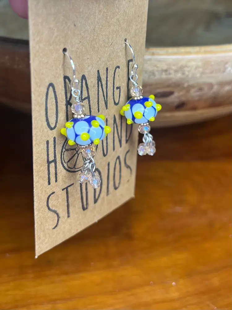 #01 "Lemon Zest" Series -- Handmade by Me -- Lampwork Glass Earrings