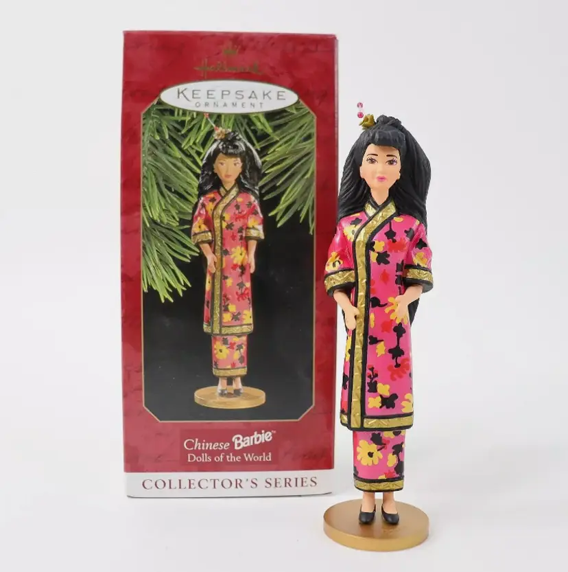 1997 Hallmark Keepsake Chinese Barbie Ornament Dolls Of The World 2nd in Series