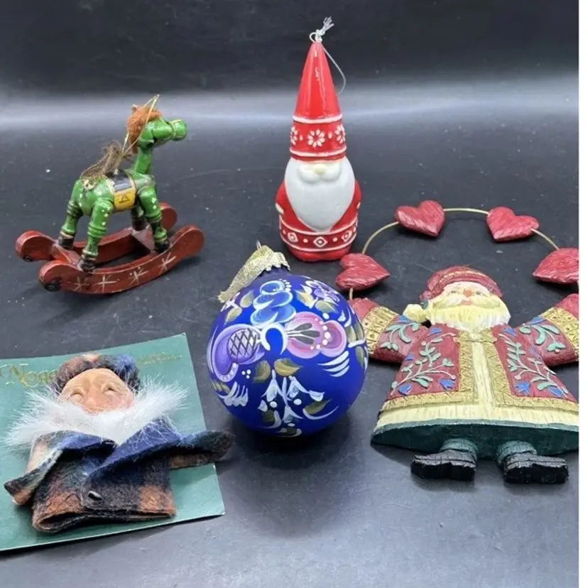 Lot Of 5 Scandinavian Holiday Ornaments