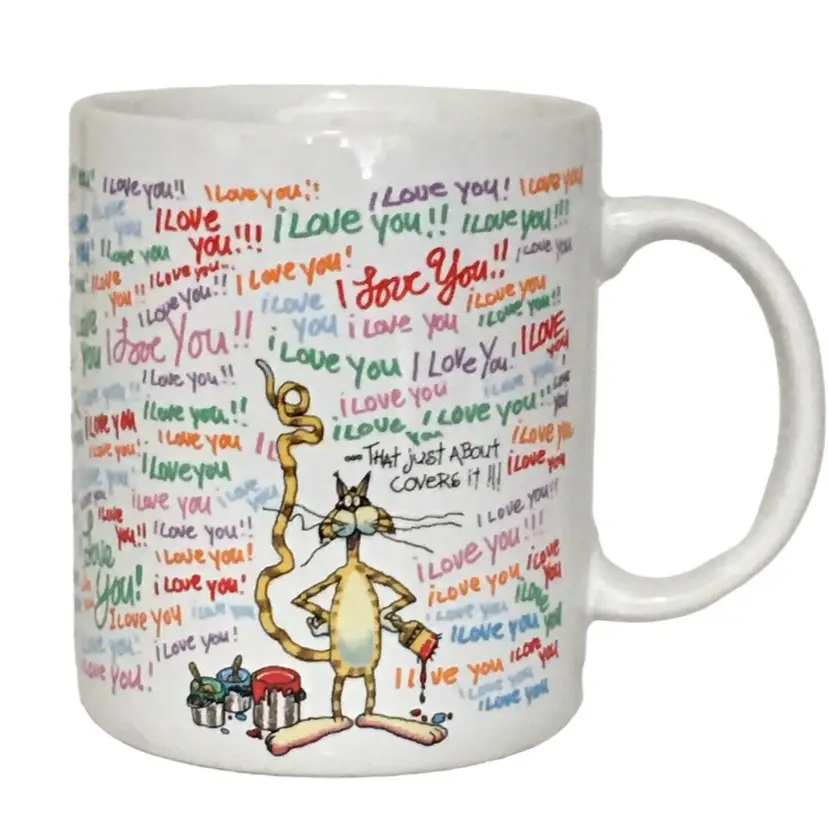 Moodz Papel Japan Novelty Cat I Love You Mug Coffee Tea