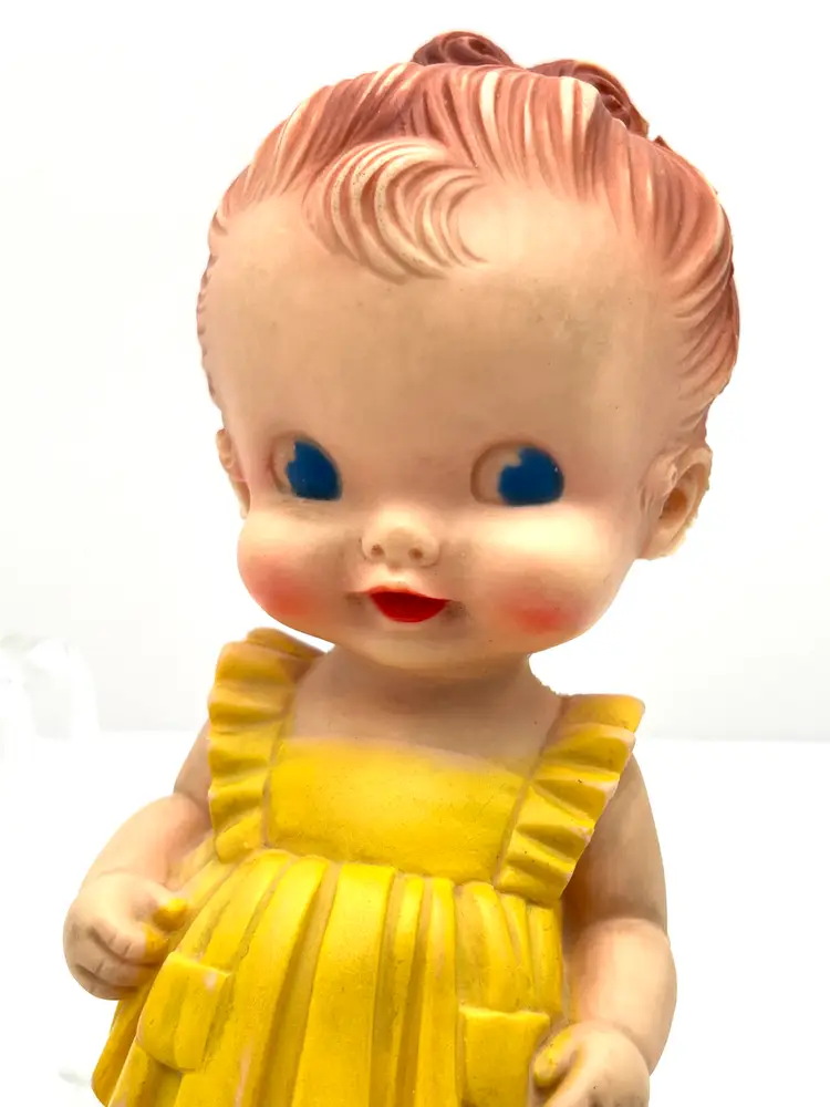 Sun Rubber Ruth E Newton Girl In Yellow Dress Squeaky Toy