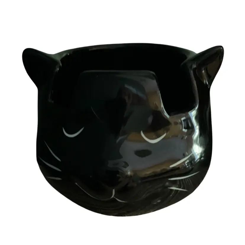 Black Cat Ceramic Eye Glass Holder / Vase Luvberries
