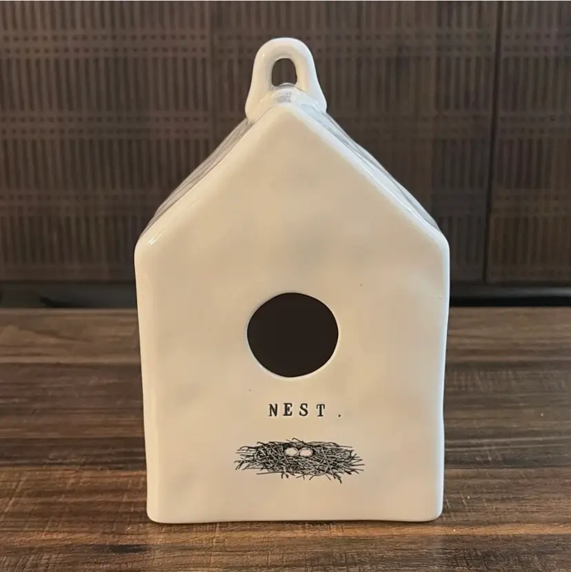 RARE Rae Dunn M Stamped Nest Birdhouse Magenta Exclusive