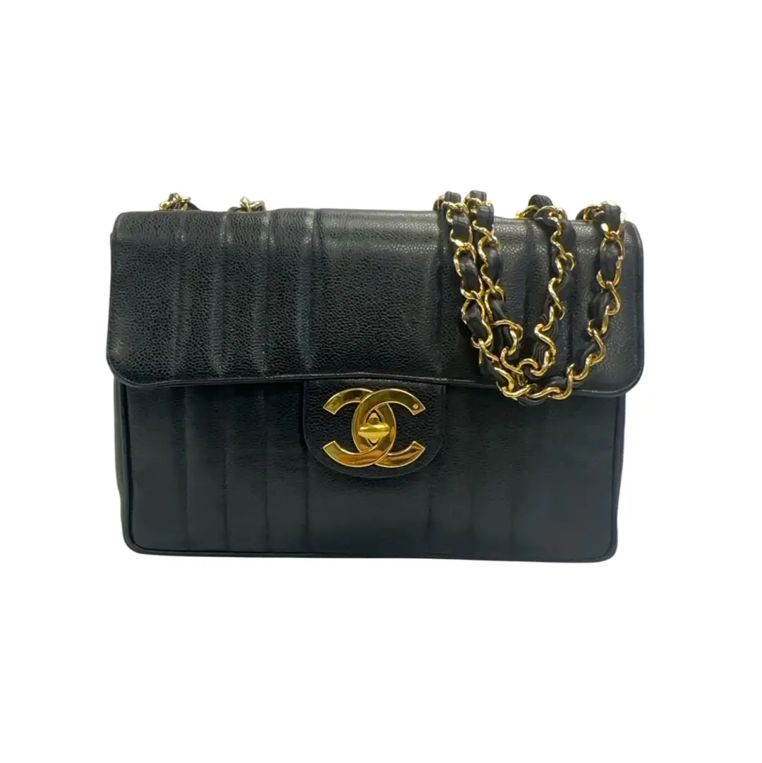 Chanel Vintage Caviar Leather Jumbo Mademoiselle