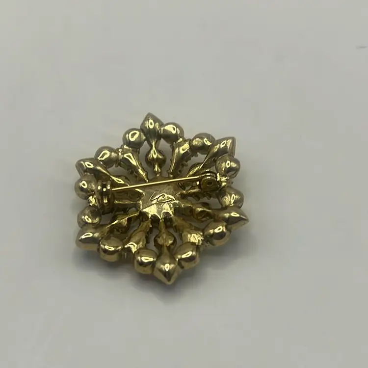 Vintage Liz Claiborne Rhinestone Brooch, 1-1/2”