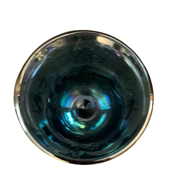 Indiana Colony Harvest Grape Carnival Glass Goblet 3 1/2 X 5 3/8 Inches