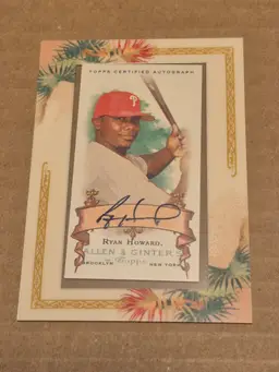 Ryan Howard 2006 Topps Allen & Ginter Framed Mini Auto #AGA-RH Phillies