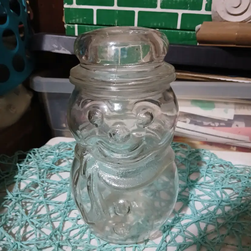 Vintage Libby Snowman Jar