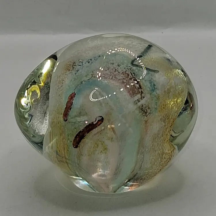 Vintage Signed Leslie Moody, of Phoenix Glass,  Freeform Art Glass Paperweight, Scarce!
