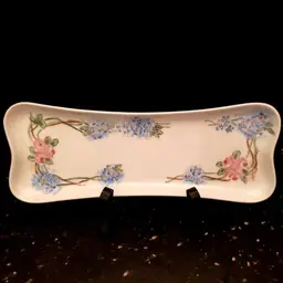 Moritz Zdekauer MZ Austria Bread Celery Tray Trinket Vanity Dish Flowers floral Vintage