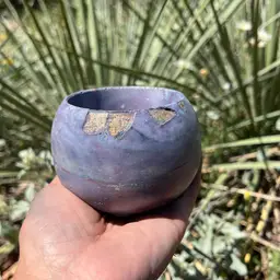 3” Purple Yellow Bits Globe Concrete Planter