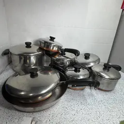 15 Piece Revereware Lot Including Dutch Oven And 12 Inch Skillet