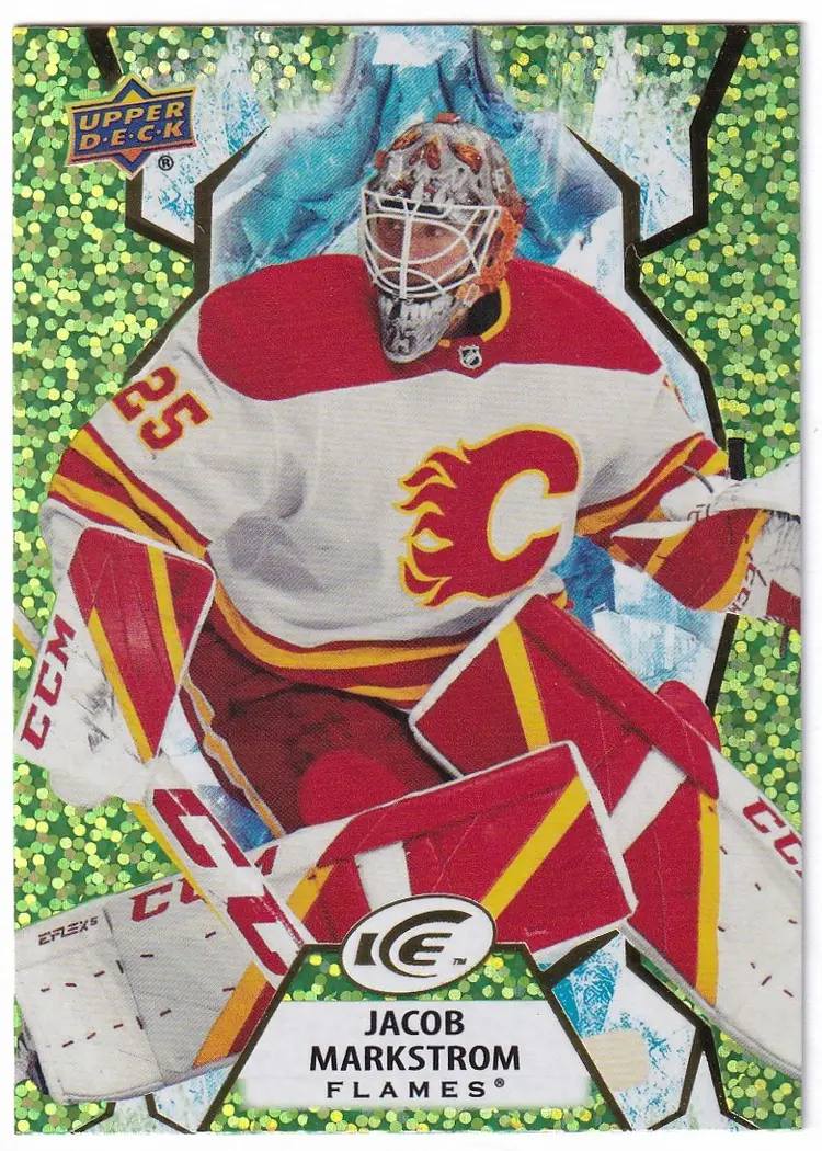 2021-22 Upper Deck Ice Green #1 Jacob Markstrom Calgary Flames Hockey Card