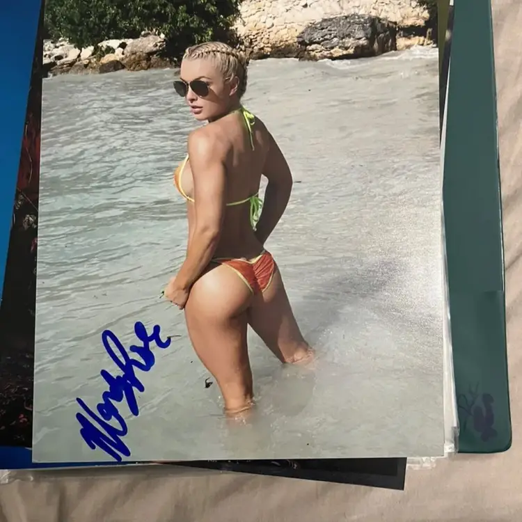 Mandy Rose Signed Auto Bikini Photo WWE Diva