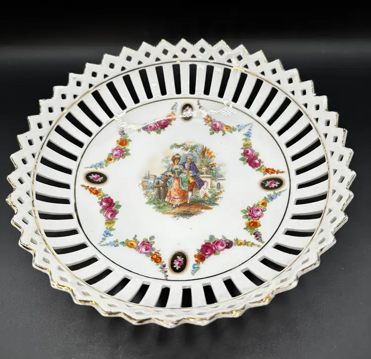 Set Of Porcelain Courting Couple Dishes Stamped Germany