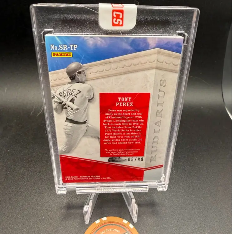 Tony Perez Auto Relic 2016 Pantheon Cincinnati Reds