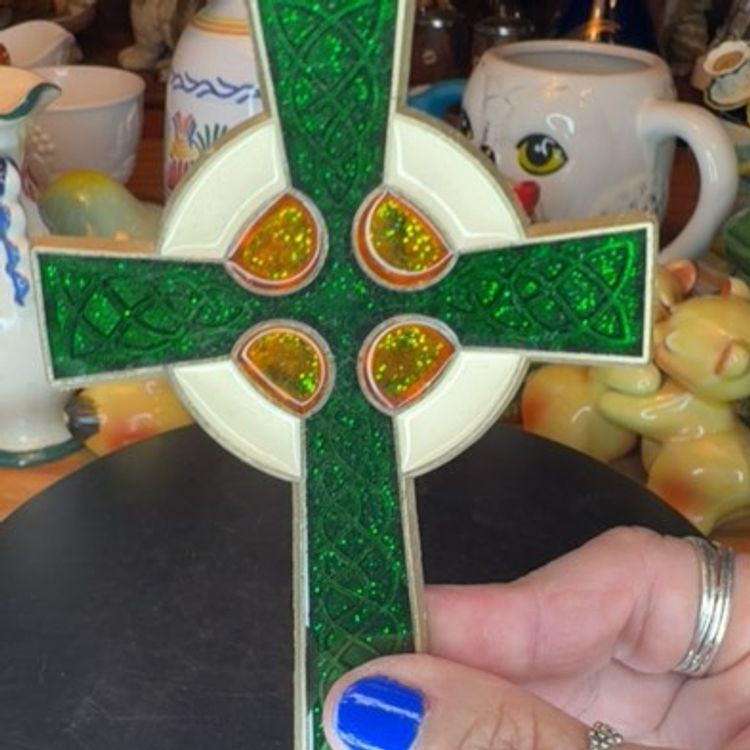 Celtic Cross Stain Glass Hanger