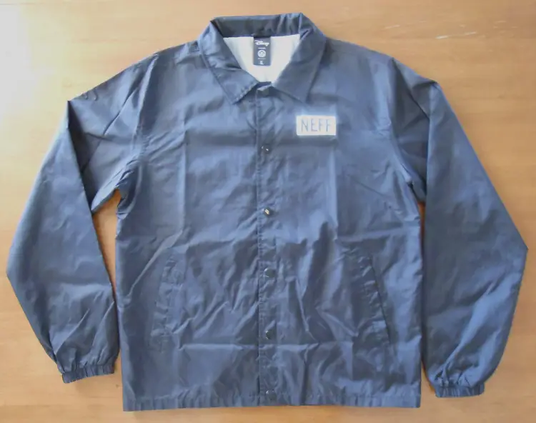 Neff / Disney Colorful Mickey Mouse Snap Button Black Windbreaker Jacket Size L