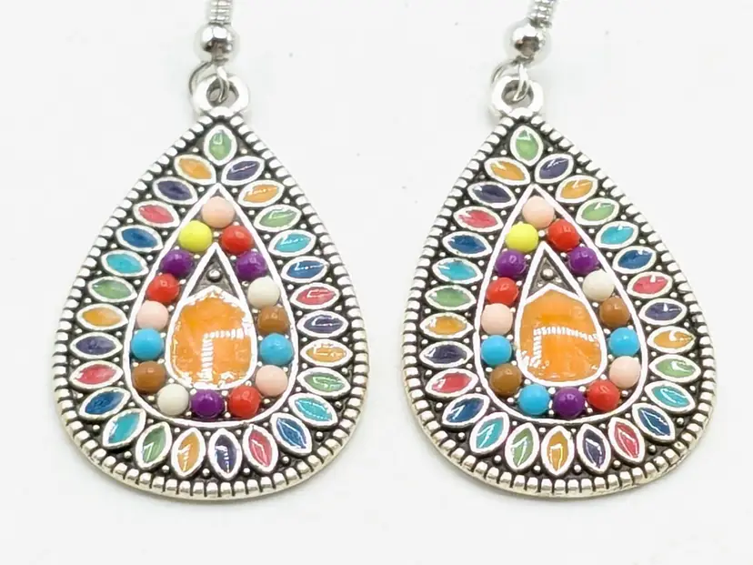Boho Chic Multicolor Teardrop Earrings