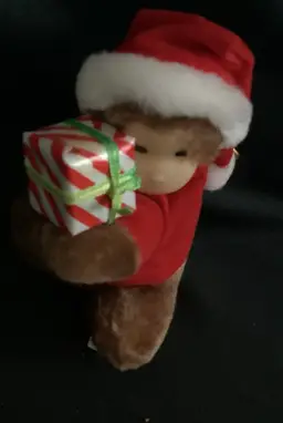 Christmas Monkey Small Plush Ornament 4” Tall