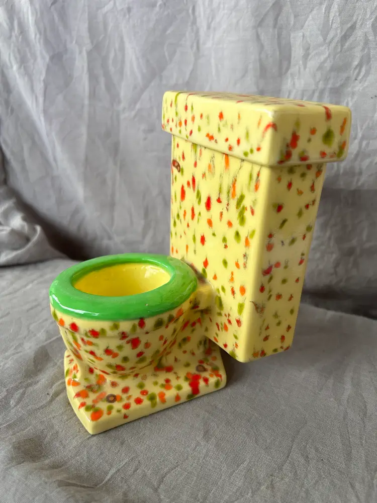 Quirky Groovy Ceramic Speckle Glaze Toilet