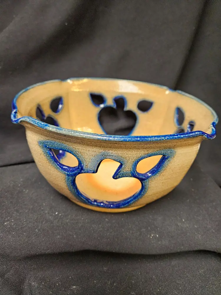 Salt of the Earth Pottery Apple Cutout Bowl - Signed by Heather