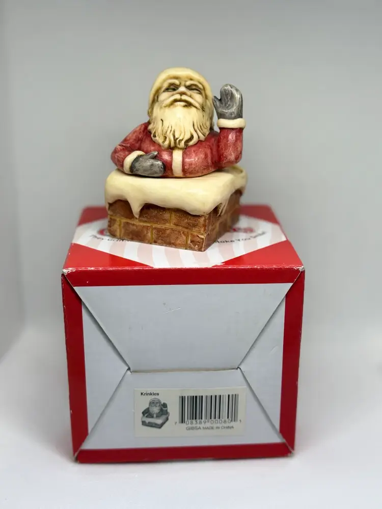 Gigglees Boxes “Kringles” Santa Figurine Trinket Box – Holiday Resin Collectible with Original Box