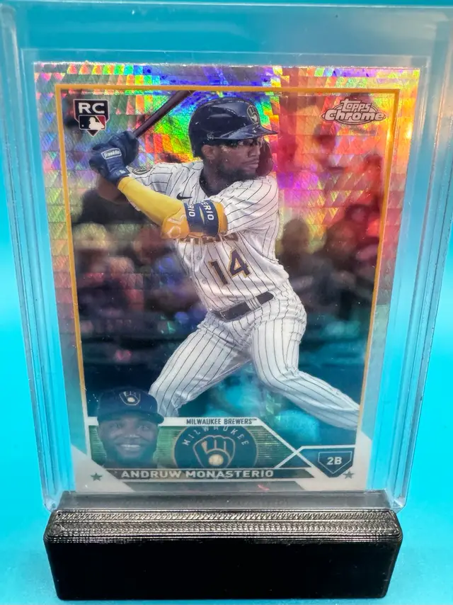 Andruw Monasterio Topps Chrome Prism Refractor RC Milwaukee Brewers