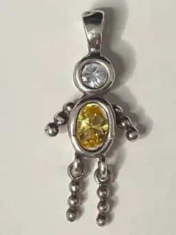 Sterling Silver Citrine Pendant!Stamped and Tested! 1 1/4”!