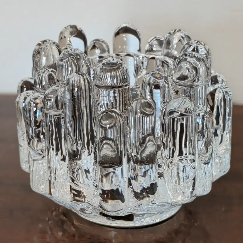Vintage Göran Wärff Kosta Boda POLAR Crystal 1970s MCM Votive Candle Holder