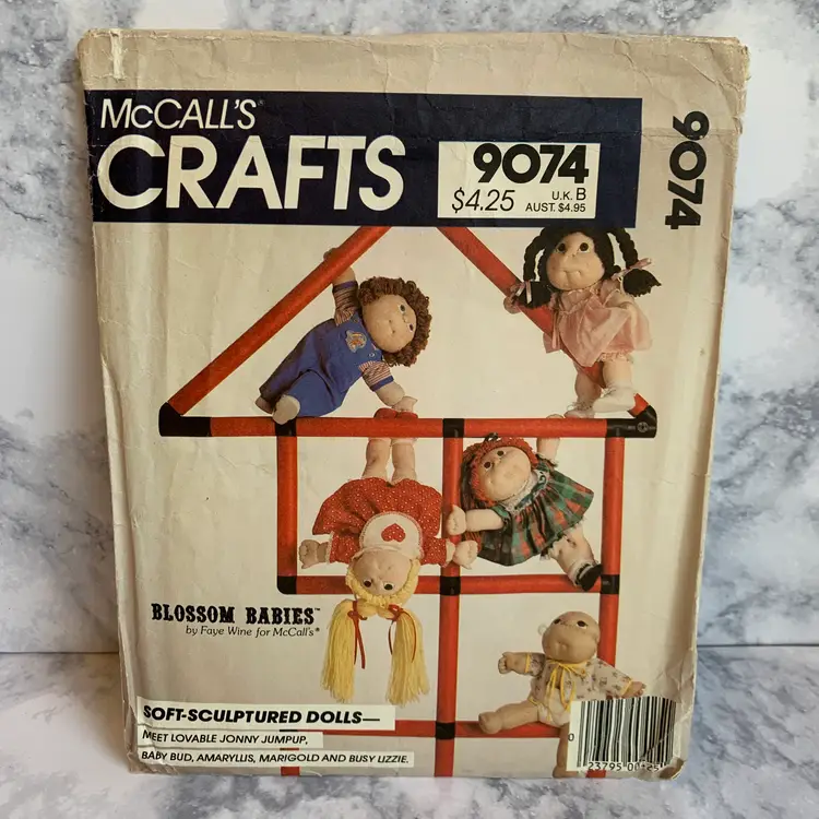 1984 McCalls Blossom Babies Doll Pattern Doll and Cloths Cabbage Patch Knock off