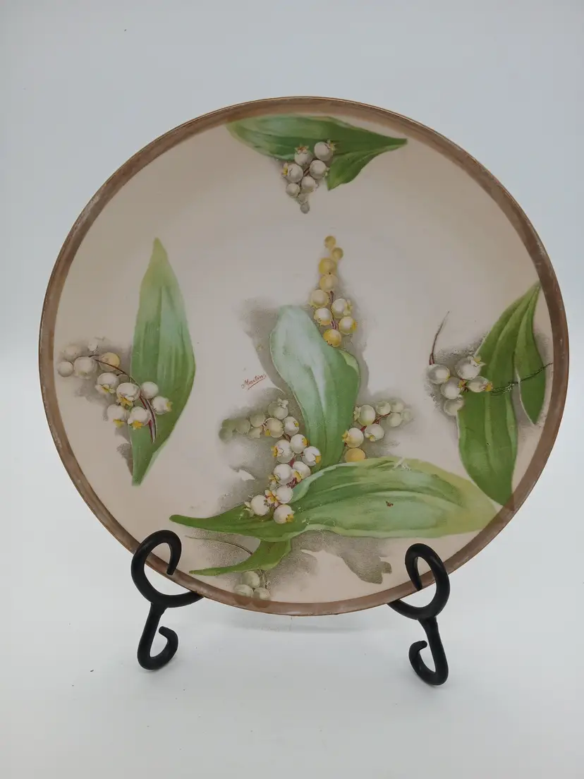 O & E G Royal Austria Handpainted Plate Signed Martin