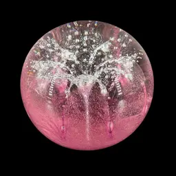 202 Singed Nourot Pink Controlled Bubble Flower Art Glass Paperweight