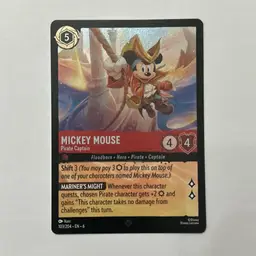 Disney Lorcana Mickey Mouse - Pirate Captain Cold Foil 103/204 EN6 Super Rare