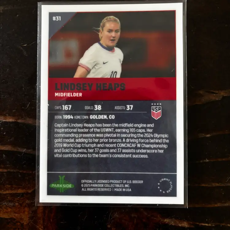 Lindsey Heaps Red Parallel 2025 Parkside Thermal USWNT