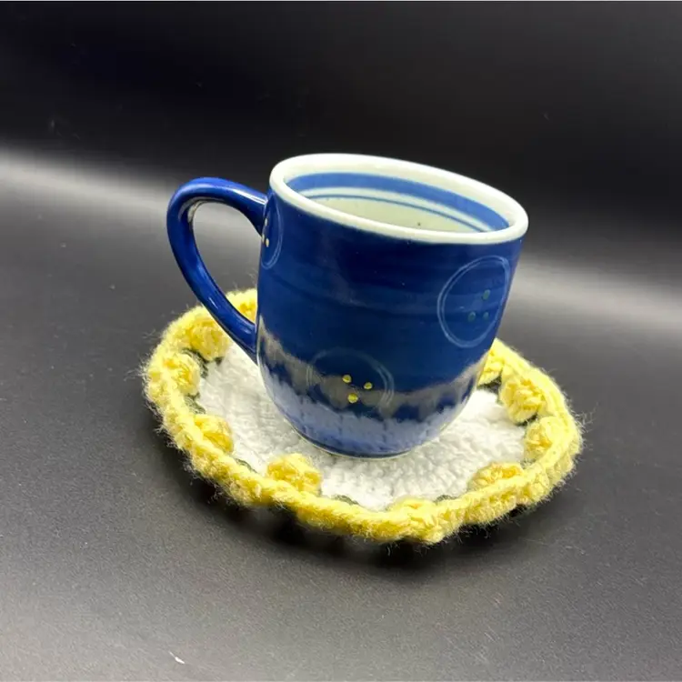 Handmade crochet coaster