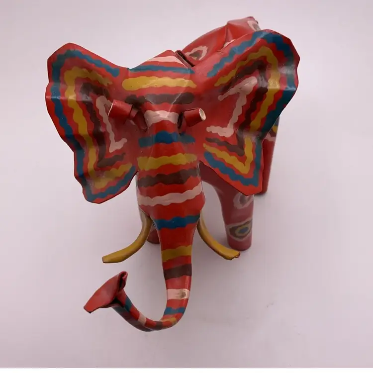 POW1 Metal Art Sculpture Elephant Figurine 7.5” x 4.75”