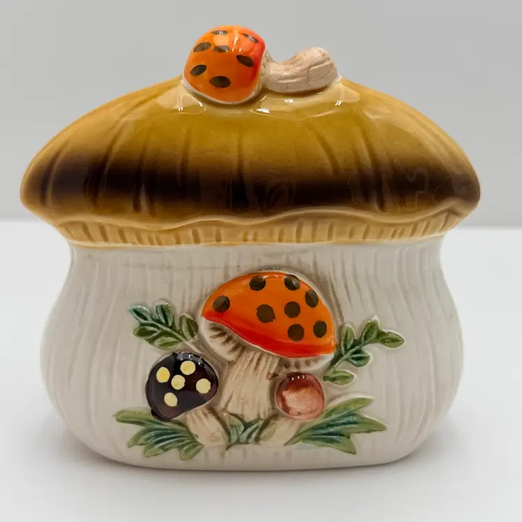 Vintage Sears Merry Mushroom Ceramic Napkin Holder
