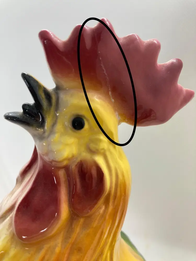vintage black tailed
ceramic rooster
