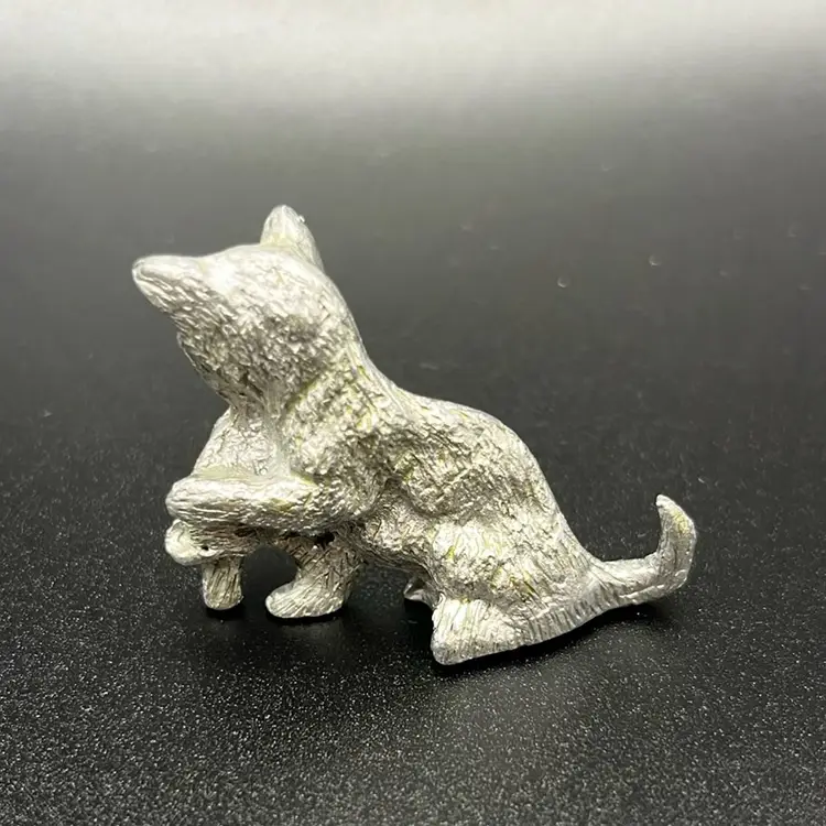 Vtg Miniature Pewter Spoontiques Mother Cat And Kitten