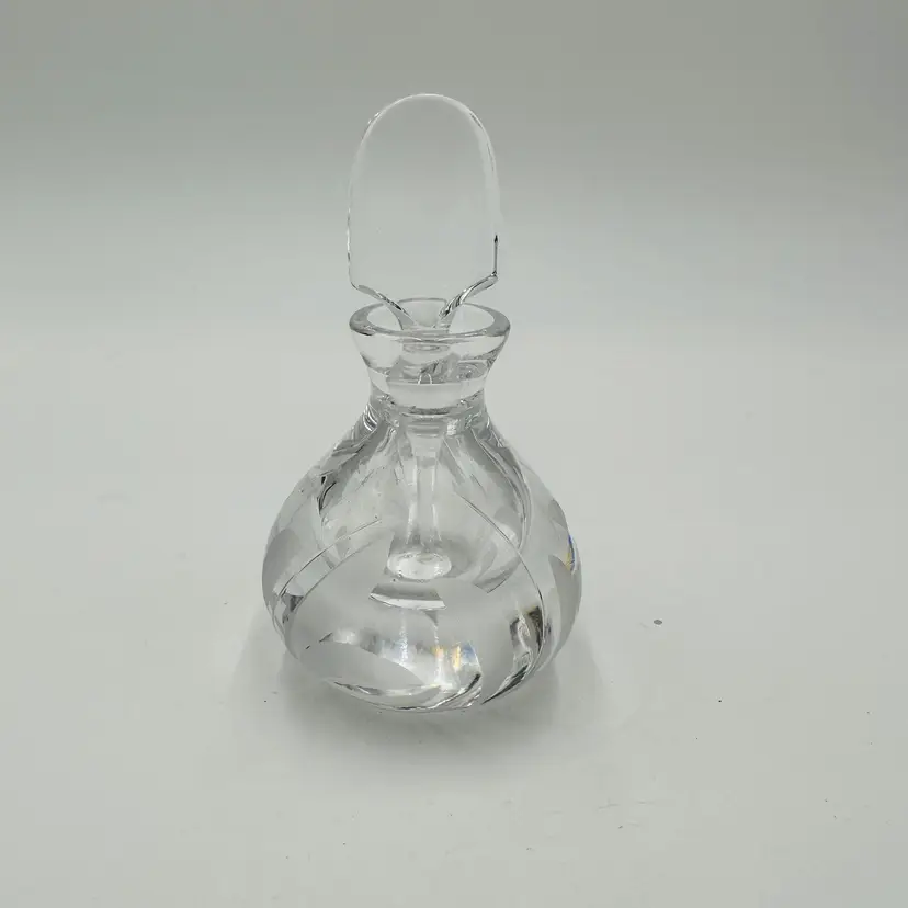 Atlantis Lead Crystal Perfume Bottle with Stopper 3.5” H Vintage Women's Decor