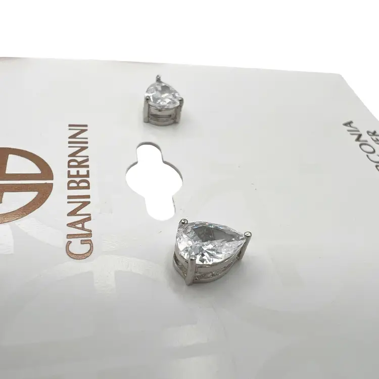 NWT Giani Bernini Sterling Silver Pear Cut Cubic Zirconia Stud Earrings