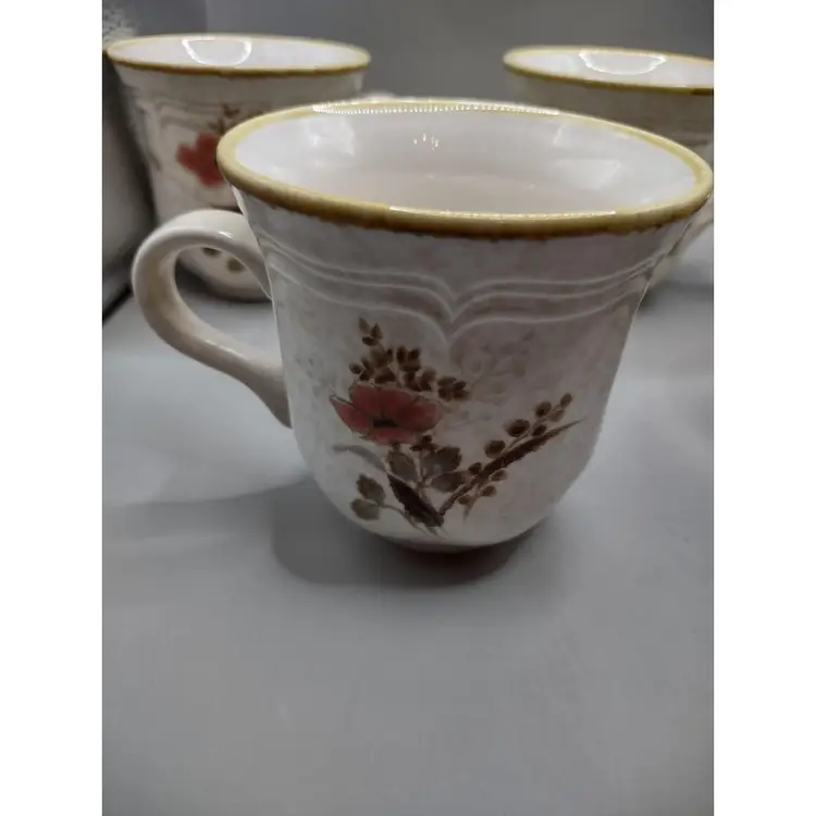 Vintage Mikasa Country Charm FG003 Strawflowers Japan Coffee/Tea Cups